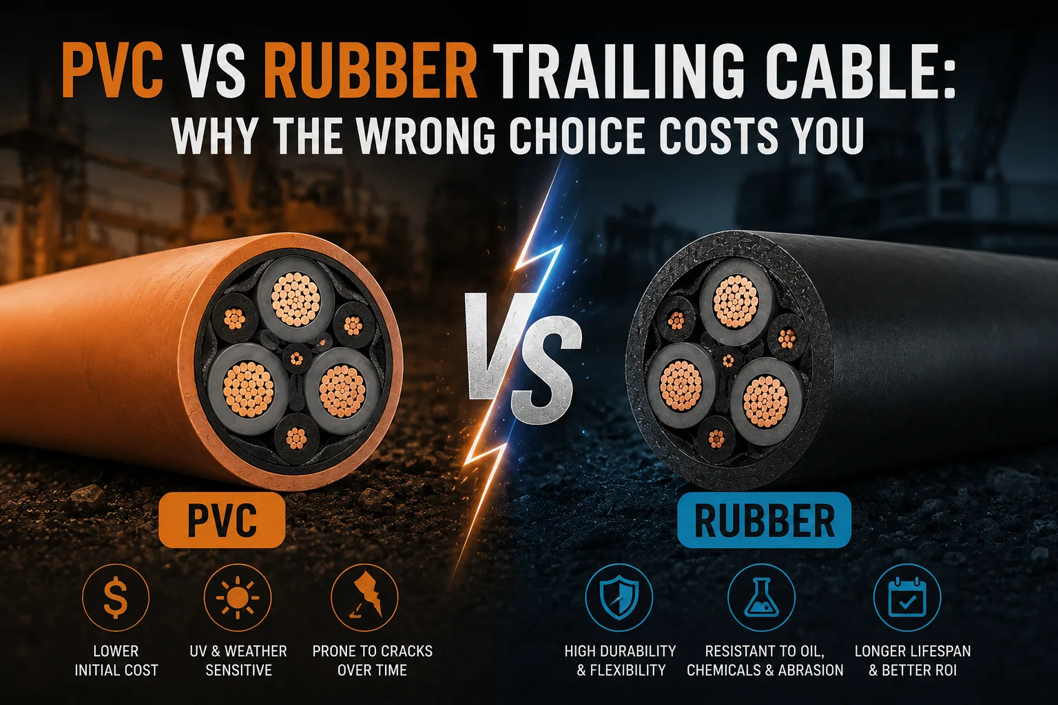 PVC vs Rubber Trailing Cable for EOT Cranes: The Mistake That Keeps Costing People Money